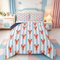 thumbnail image 1 of Erosebridal Modern Striped Full Size Comforter Sets,Line Art Bedding Comforter Set,Navy Blue Reversible,3 Pieces,1 Comforter and 2 Pillowcases, 1 of 7