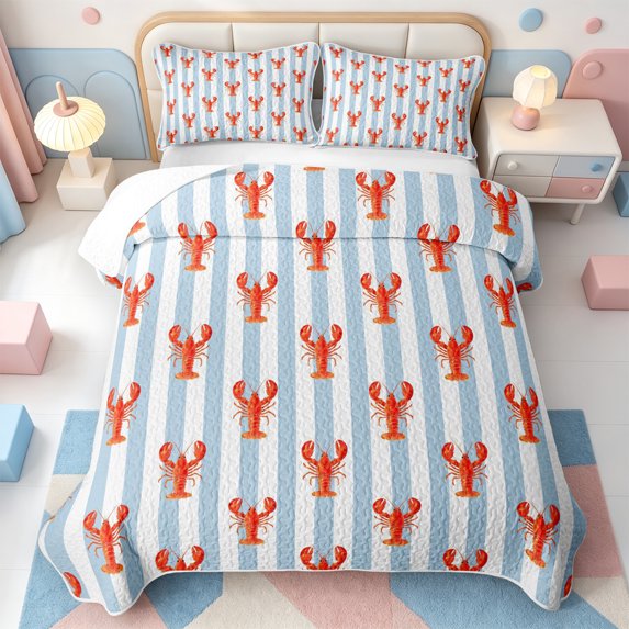 Erosebridal Modern Striped Quilt Full,Line Art Full Bedspread Sets,3 Pieces,1 Coverlet and 2 Pillowcases