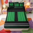 thumbnail image 1 of Erosebridal Modern Stripes Zipper Twin Comforter Sets with Fitted Sheet and 2 Pillowcases,Geometric Lines Art Zipper Bedding Set,Black Reversible,4 Pieces, 1 of 7
