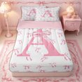 thumbnail image 1 of Erosebridal Monogram Letter A Zipper Twin Comforter Sets with Fitted Sheet and 2 Pillowcases,Satin Bow Accent Zipper Bedding Set,Pink White,4-Piece,Pink Reversible, 1 of 6