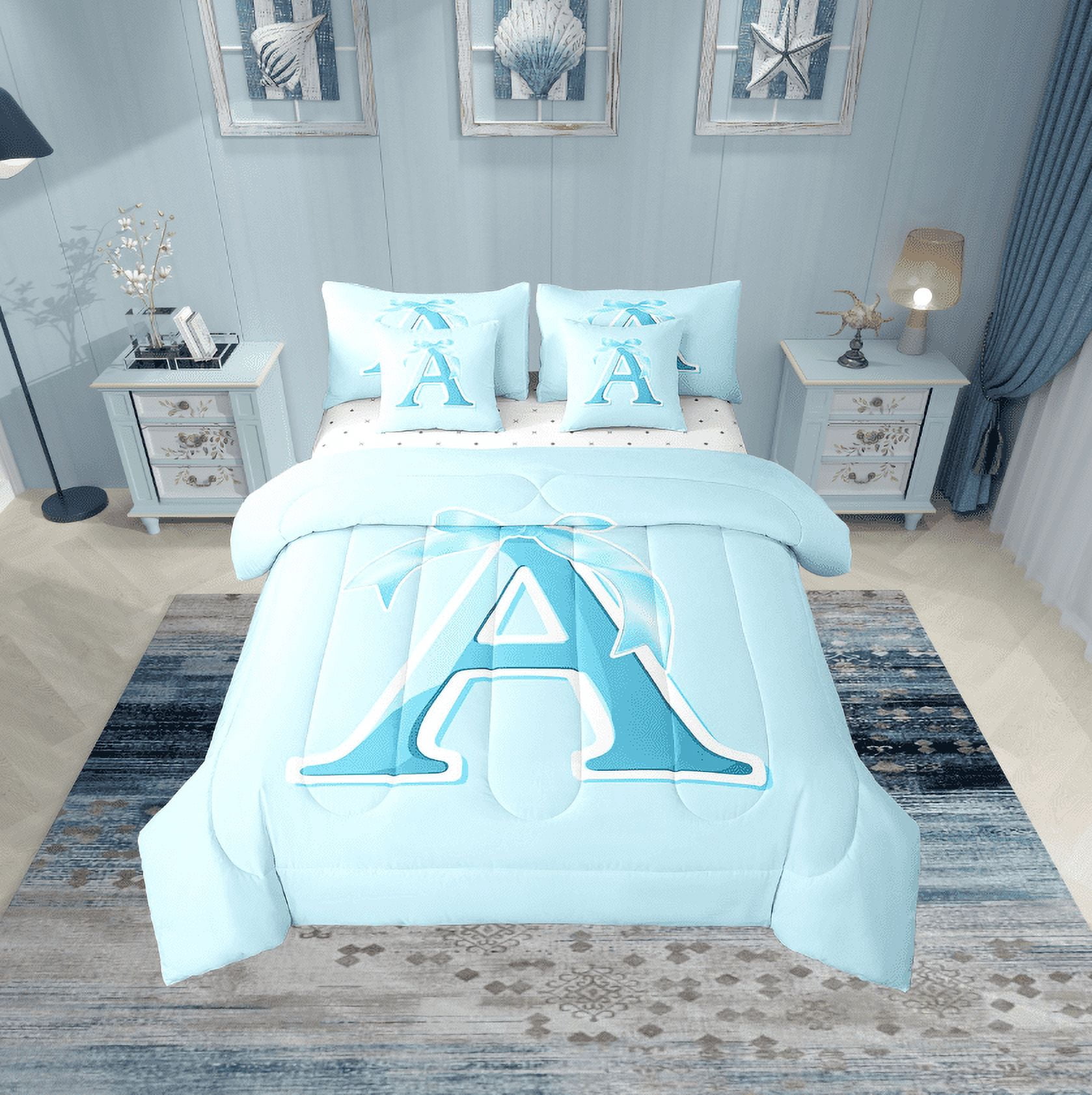 Letterinbed Design Erosebridal Monogrammed A Bed in a Bag Full size, Initial Letter Bed ...