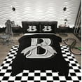 thumbnail image 1 of Erosebridal Monogrammed B Comforter Sets Full Size, Initial Letter Comforters & Duvets, Gray Bow Reversible Duvet Insert, Super Cozy Bedroom Decor, 3 Pieces, 1 of 8