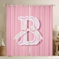 thumbnail image 1 of Erosebridal Monogrammed B Curtains for Living Room, Initial Letter 30%-50% Blackout Curtains Set of 2 (38x54), Pink Bow Curtains and Drapes (38x54), Window Curtains Bedroom Decor, 1 of 6