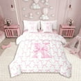 thumbnail image 1 of Erosebridal Monogrammed Bow Tie Bedding Sets King Size,Dreamy Princess Bed in a Bag King size,Letter Bedroom Decor,Reversible,Ultra Soft,7 Pieces, 1 of 5