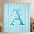 thumbnail image 1 of Erosebridal Monogrammed A Curtains for Living Room, Initial Letter 30%-50% Blackout Curtains Set of 2 (38x45), Blue Bow Curtains and Drapes (38x45), Window Curtains Bedroom Decor, 1 of 6