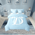 thumbnail image 1 of Erosebridal Monogrammed D Bedding Twin Size, Initial Letter Bed in a Bag Twin size, Blue Bow Reversible Bed Set, Super Cozy Bedroom Decor, 7 Pieces, 1 of 6