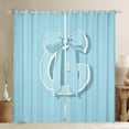 thumbnail image 1 of Erosebridal Monogrammed G Curtains and Drapes (42x84), Initial Letter 30%-50% Blackout Curtains for Bedroom, Blue Bow Curtains for Living Room, Window Curtains Bedroom Decor, 1 of 6