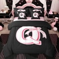 thumbnail image 1 of Erosebridal Monogrammed Q Comforter Bedding Sets Twin Size, Pink Princess Bow Initial Letter Reversible Bed Set, 7 Pieces, 1 of 6