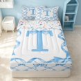thumbnail image 1 of Erosebridal Monogrammed T Zipper Queen Comforter Set with Fitted Sheet and 2 Pillowcases, Princess Bow-Tie Zipper Bedding Set, Stars Reversible, Baby Blue, Stars Reversible, 1 of 7