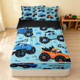 thumbnail image 1 of Erosebridal Monster Truck Zipper Queen Comforter Set with Fitted Sheet and 2 Pillowcases, Off-Road Zipper Bedding Set, Dark Blue, Black Reversible, 1 of 7