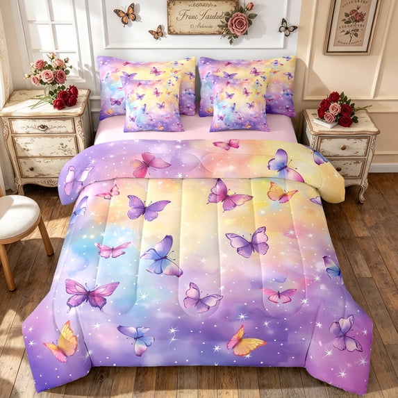 Erosebridal Moth Beetle Full Size Bedding Sets, Dreamy Galaxy Moon Full ...