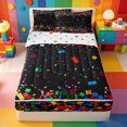 thumbnail image 1 of Erosebridal Multicolor Brick Zipper Twin Comforter Sets with Fitted Sheet and 2 Pillowcases,Cartoon Plaid Toy Print Zipper Bedding Set For Boys,Polkadot Reversible,4pcs, 1 of 7
