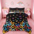 thumbnail image 1 of Erosebridal Multicolor Kawaii Butterflies Queen Comforter Set,Wild Animals Bedding Comforter Set For Girl Kids, Reversible 3pcs, 1 of 7