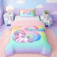 thumbnail image 1 of Erosebridal Multicolor Letter S Twin Bedding,Pink Unicorn Animal Cute Rainbow Duvet Cover Set For Girls Kids,Reversible Pink 2-Piece,No Comforter, 1 of 6