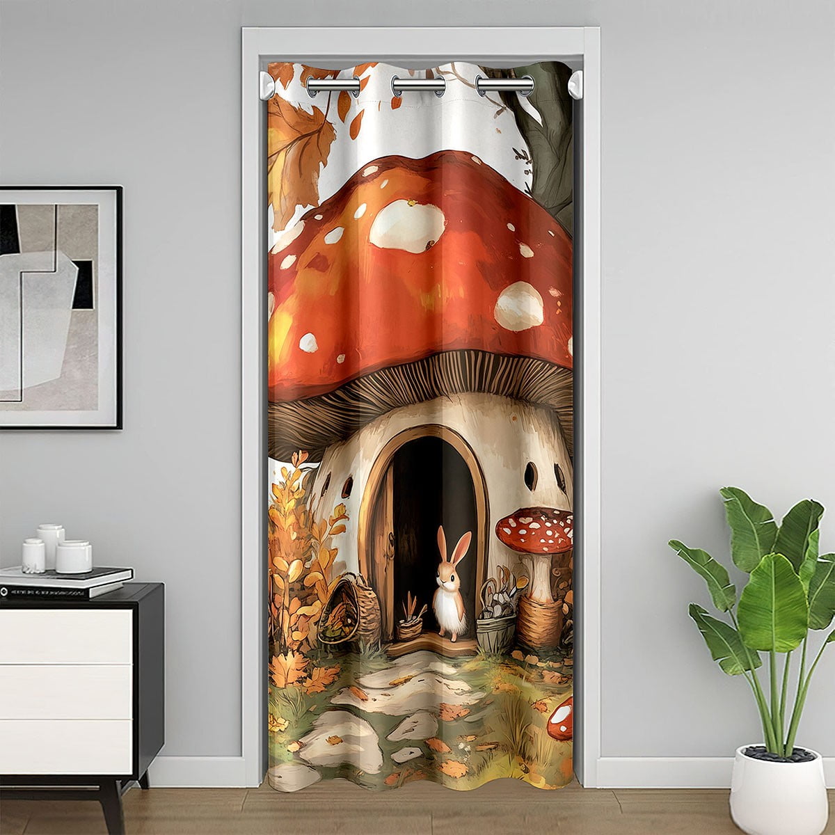 Erosebridal Mushroom Door Curtain For Doorway 59"W x 80"L,Cartoon ...