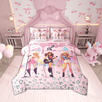 Erosebridal Music Guitar Bedding Sets Twin Size,Crystal Glitter Comforter Sets with Sheets,Watercolor Splash Bed in a Bag Twin size,Microfiber Famale Bedroom Decor,Reversible,7-Piece