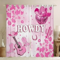Erosebridal Music Guitar Curtains for Living Room,Western Cowgirl 30%-50% Blackout Curtains Set of 2 (38Wx45L),Cow Print Curtains and Drapes (38Wx45L),Southwestern Bedroom Decorative