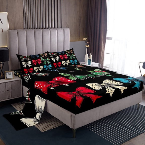 Erosebridal Music Guitar Sheet Set Twin,Butterfly Microphone Bedding Sets Twin Size,Red Lips Twin Sheet Sets,Super Cozy Female Bedroom Decor,3pcs