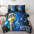 thumbnail image 1 of Erosebridal Musical Notes Bedding Sets Twin Size,Music Theme Comforter Sets with Sheets,Golden Microphone Bed in a Bag Twin size,Microfiber Melody Room Decorative,Reversible,7pcs, 1 of 6