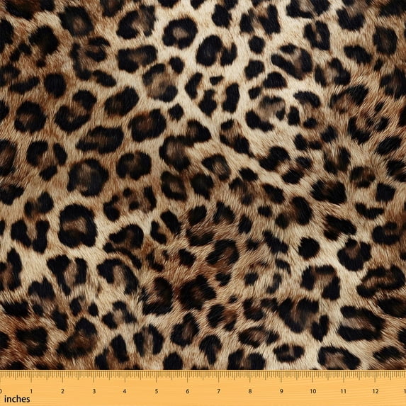Erosebridal Natural Leopard Fabric by the Yard 10 Yards, Tan Animal Print Home Decor Fabric by the Yard