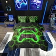 thumbnail image 1 of Erosebridal Neon Gamepad Bedding Sets Twin Size , Green Hexagon Honeycomb Bed Sheets Set, Ultra Soft 7 Pieces, 1 of 5