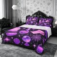 thumbnail image 1 of Erosebridal Neon Witch Bed Sheets 4-Piece,Magic Symbols Full Size Sheets,Purple,1 Flat Sheet, 1 Fitted Sheet and 2 Pillowcases, 1 of 6