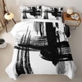 thumbnail image 1 of Erosebridal Neutral Art Bed Spread Queen,Modern Stripe Aesthetic Queen Coverlet Set For Teens,3pcs, 1 of 7