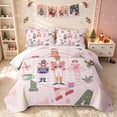 thumbnail image 1 of Erosebridal Nutcracker Ballerina Quilt Full, Holiday Ballet Full Bedspread Sets, Off White Pink, 3pcs, 1 Coverlet and 2 Pillowcases, 1 of 7