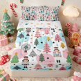 thumbnail image 1 of Manfei Nutcracker Zipper Queen Comforter Set with Fitted Sheet and 2 Pillowcases Ballet Zipper Bedding Set, Coral White, Xmas Reversible, 1 of 7