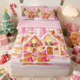 thumbnail image 1 of Manfei Nutcracker Zipper Twin Comforter Sets with Fitted Sheet and 2 Pillowcases Christmas Zipper Bedding Set, Lilac White, Pink Reversible, 1 of 7