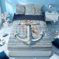 thumbnail image 1 of Erosebridal Ocean Anchor Zipper Queen Comforter Set with Fitted Sheet and 2 Pillowcases, Sea Zipper Bedding Set, Navy Reversible, 1 of 7