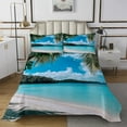 thumbnail image 1 of Erosebridal Ocean Beach Coverlet Set King For Teens,Tropical Leaves Bedding Set,Sea Room Decorative,Ultra Soft,3 Pieces, 1 of 5