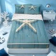 thumbnail image 1 of Erosebridal Ocean Beach Zipper Full Size Comforter Sets with Fitted Sheet and 2 Pillowcases, Sea Starfish Zipper Bedding Set, Reversible, 1 of 7