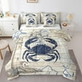 thumbnail image 1 of Erosebridal Ocean Crab Bedding Sets Twin Size, Retro Lighthouse Comforter Sets with Sheets, Nautical Compass Decor, Reversible 7pcs, 1 of 5