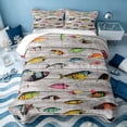 thumbnail image 1 of Erosebridal Ocean Fish Bed Spread Queen, Cartoon Animal Queen Coverlet Set, Reversible 3-Piece, 1 Quilt and 2 Pillowcases, 1 of 7