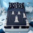 thumbnail image 1 of Erosebridal Ocean Lighthouse Zipper Queen Comforter Set with Fitted Sheet and 2 Pillowcases, Marine Nautical Zipper Bedding Set, Navy Reversible, 1 of 7