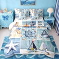 thumbnail image 1 of Erosebridal Ocean Nautical Sailboat 7-Piece Twin Bedding Sets,Kawaii Sea Starfish Vintage Rustic Farmhouse Bedding Comforter Set For Boys Girls,Reversible, 1 of 7
