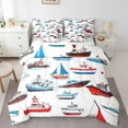 thumbnail image 1 of Erosebridal Ocean Sailboat Bed in a Bag Twin size, Nautical Sailing Bedding Twin Size, Cartoon Theme Reversible Bed Set, Lightweight Bedroom Decoration, 7pcs, 1 of 6