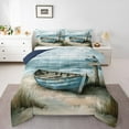 thumbnail image 1 of Erosebridal Ocean Sea Theme Comforter Sets King Size, Boat Beach Comforters & Duvets, Reversible 3 Pieces, 1 of 7