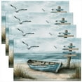 thumbnail image 1 of Erosebridal Ocean Sea Theme Placemats Set of 4, Boat Beach Table Place Mats for in Door Dining, 1 of 4