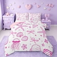 thumbnail image 1 of Erosebridal Ocean Themed Queen Comforter Set,Girly Bowknot Pink Jellyfish Shell Bedding Comforter Set For Kids,Pink Reversible,3 Pieces, 1 of 7