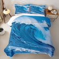 thumbnail image 1 of Erosebridal Ocean Wave Bed Spread Queen,Sea Themed Queen Coverlet Set For Boys,3-Piece, 1 of 7
