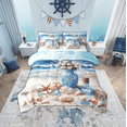 thumbnail image 1 of Erosebridal Oil Painting Beach Bedding Sets Twin Size, Coatal Starfish Seashell Wishing Bottle Comforter Sets with Sheets, Reversible 7-Piece, 1 of 4