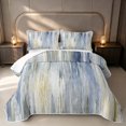 thumbnail image 1 of Erosebridal Oil Painting Twin Quilt Set, Blue Gray Ombre Twin Coverlet Set, Reversible 2-Piece 1 Bedspread and 1 Pillowcase, 1 of 7