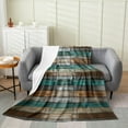 thumbnail image 1 of Erosebridal Old Barn Door Sherpa Blanket 90x90,Wooden Stripe Throw Blanket for Couch,Vintage Decor, 1 of 5