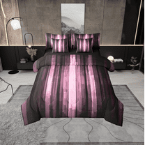 Erosebridal Ombre Stripes Bedding Sets Twin Size,Abstract Lines Comforter Sets with Sheets,Pink Gradient Bed in a Bag Twin size,Ultra Soft Geometric Room Decorative,Reversible,7-Piece