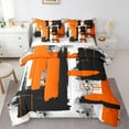 thumbnail image 1 of Erosebridal Orange Abstract Splatter Ink Bedding Queen Size,Modern Geometric Geometry Comforter Sets with Sheets,Modern Abstract Art Bedding Sets Queen Size,Ultra Soft Room Decor Reversible,7pcs, 1 of 7