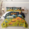 thumbnail image 1 of Erosebridal Orange Blue Camping Twin Quilt Set, Starry Night Tent Twin Coverlet Set for Men and Women, 2 Pieces, 1 of 7