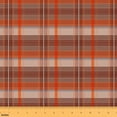thumbnail image 1 of Erosebridal Orange Brown Plaid Fabric by the Yard 5 Yards, Tartan Check Stripe Fabric for Sewing, 1 of 7