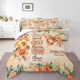thumbnail image 1 of Erosebridal Orange Butterfly Comforter Sets Full Size, Inspirational Quotes Down Comforter, Rose Floral Decor, 3pcs, 1 of 6